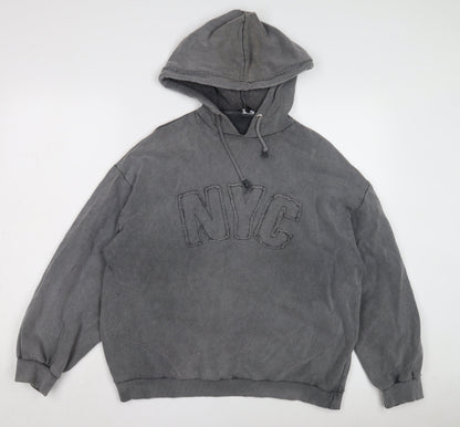 Unisex Adults UK Size 12 Plus Boohoo Grey Pullover Hoodie