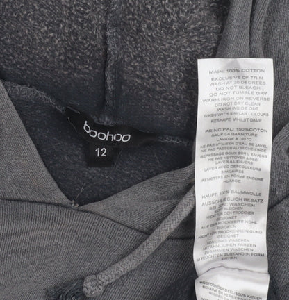 Unisex Adults UK Size 12 Plus Boohoo Grey Pullover Hoodie