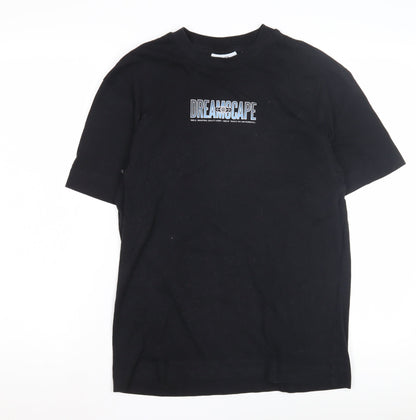 Mens UK Size XS COLLUSION Black  T-Shirt