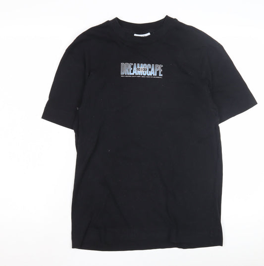 Mens UK Size XS COLLUSION Black  T-Shirt