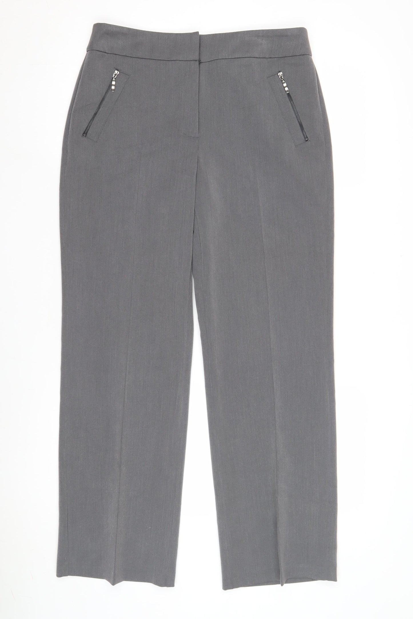 Womens UK Size 10 BHS Regular Fit Business Grey Trousers