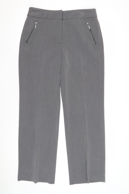 Womens UK Size 10 BHS Regular Fit Business Grey Trousers