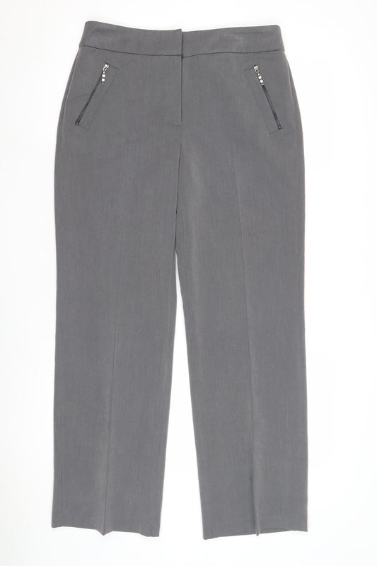Womens UK Size 10 BHS Regular Fit Business Grey Trousers