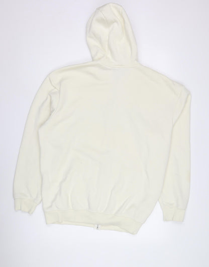 Mens UK Size S boohooMAN White Full Zip Hoodie
