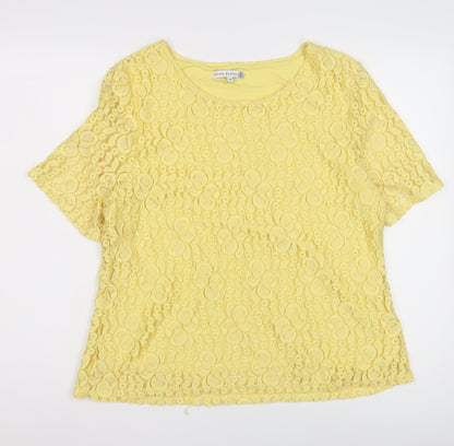 Emma Blake Women's Yellow Lace Blouse - Size 16