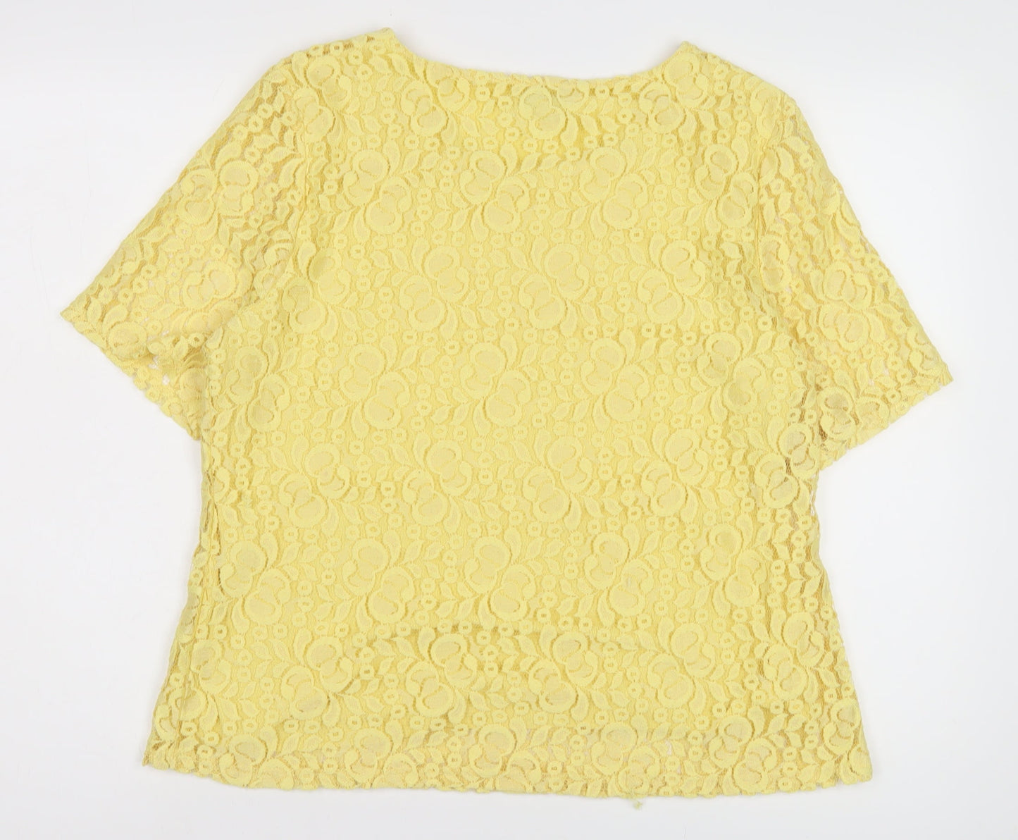 Emma Blake Women's Yellow Lace Blouse - Size 16