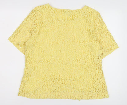 Emma Blake Women's Yellow Lace Blouse - Size 16
