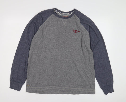 Tokyo Laundry Men's Grey Colourblock XL T-Shirt