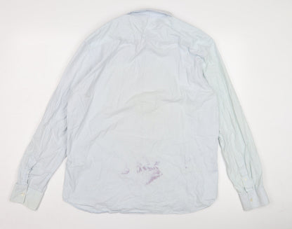 French Connection Men's Blue Striped Button-Up Shirt