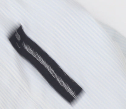 French Connection Men's Blue Striped Button-Up Shirt