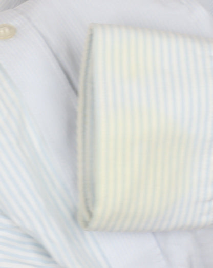 French Connection Men's Blue Striped Button-Up Shirt