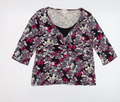 Womens UK Size 14 Kaliko Multicoloured Wrap Blouse