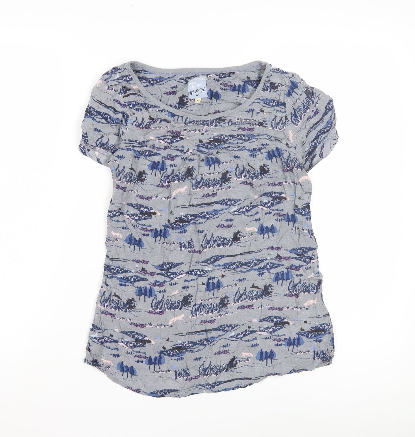 Mantary Women's Grey Crew Neck T-Shirt Size 8