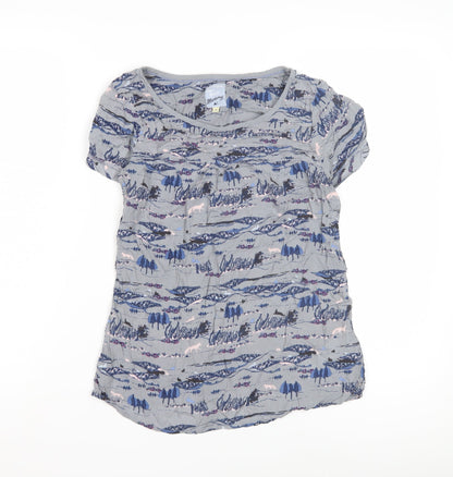 Mantary Women's Grey Crew Neck T-Shirt Size 8
