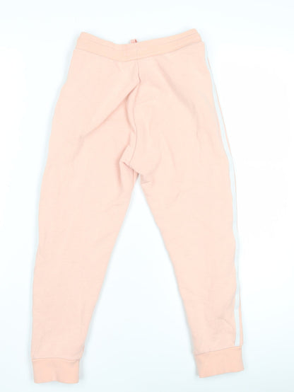 Adidas Girls Pink Jogger Trousers XS, Breathable, Elastic Waist