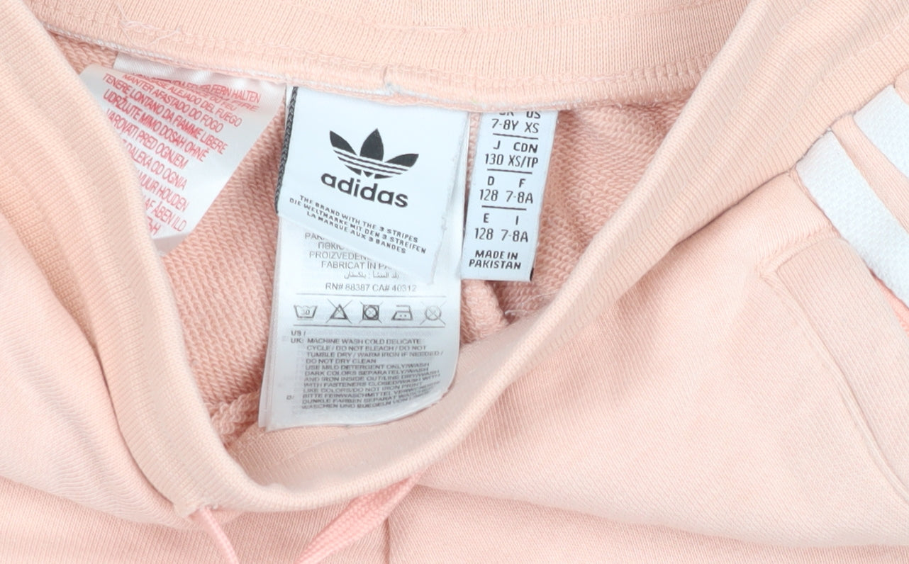 Adidas Girls Pink Jogger Trousers XS, Breathable, Elastic Waist