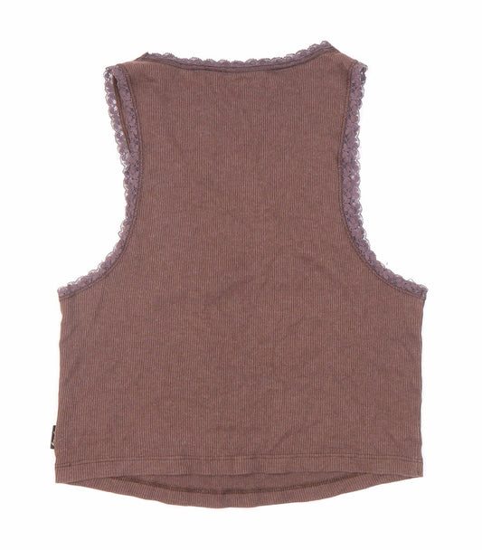 Womens UK Size S Superdry Brown Basic Tank
