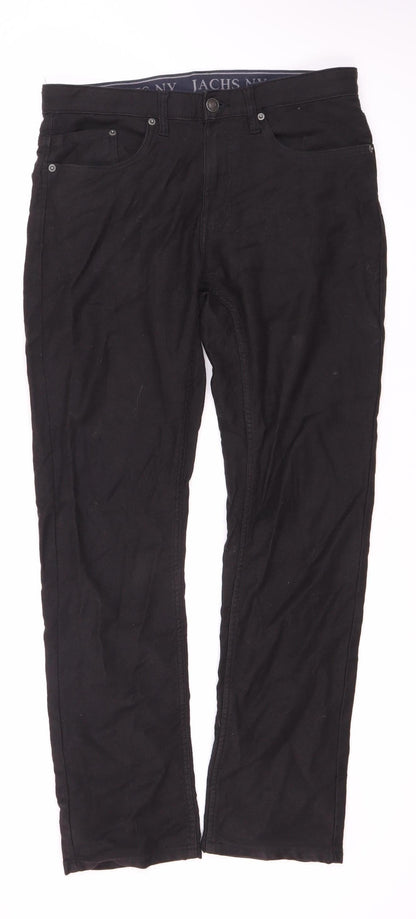 Jachs NY Men's Black Cotton Denim Jeans, Size 32