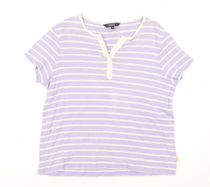 Maine New England Women's Purple Striped T-Shirt Size 16