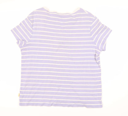 Maine New England Women's Purple Striped T-Shirt Size 16