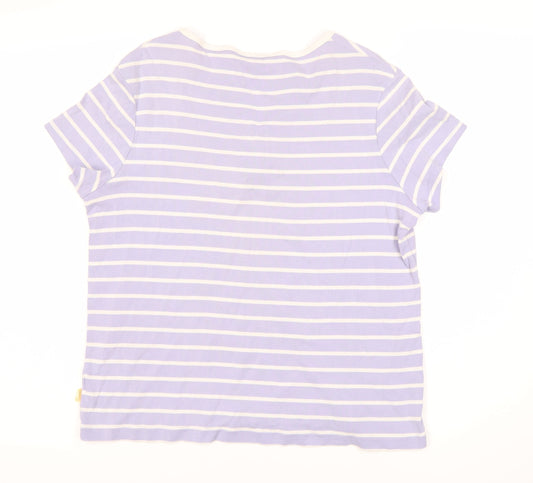 Maine New England Women's Purple Striped T-Shirt Size 16