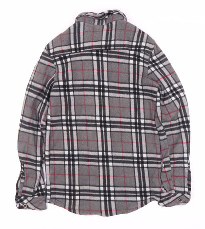 Lee Cooper Men's Grey Check Long Sleeve Shirt Small
