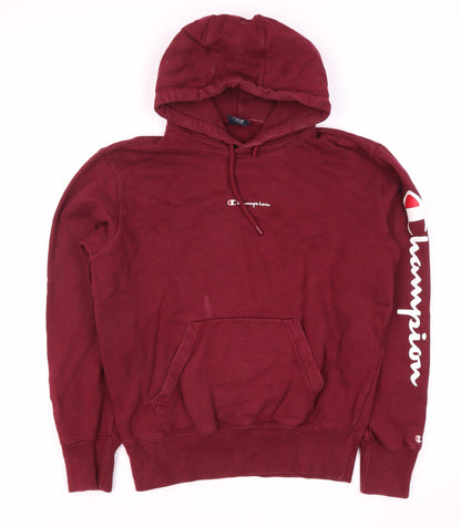 Mens UK Size M Champion Red Pullover Hoodie
