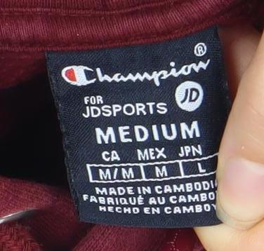 Mens UK Size M Champion Red Pullover Hoodie