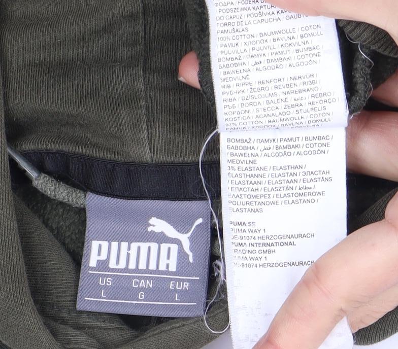 Mens UK Size L PUMA Green Pullover Hoodie