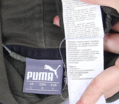Mens UK Size L PUMA Green Pullover Hoodie