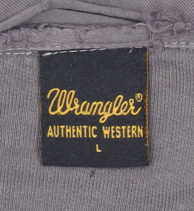 Wrangler Men's Grey Polo Shirt Long Sleeve Size L
