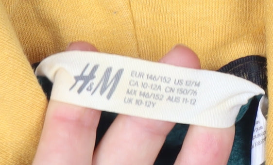 H&M Boys Green Hogwarts Pullover Hoodie 10-12 Years
