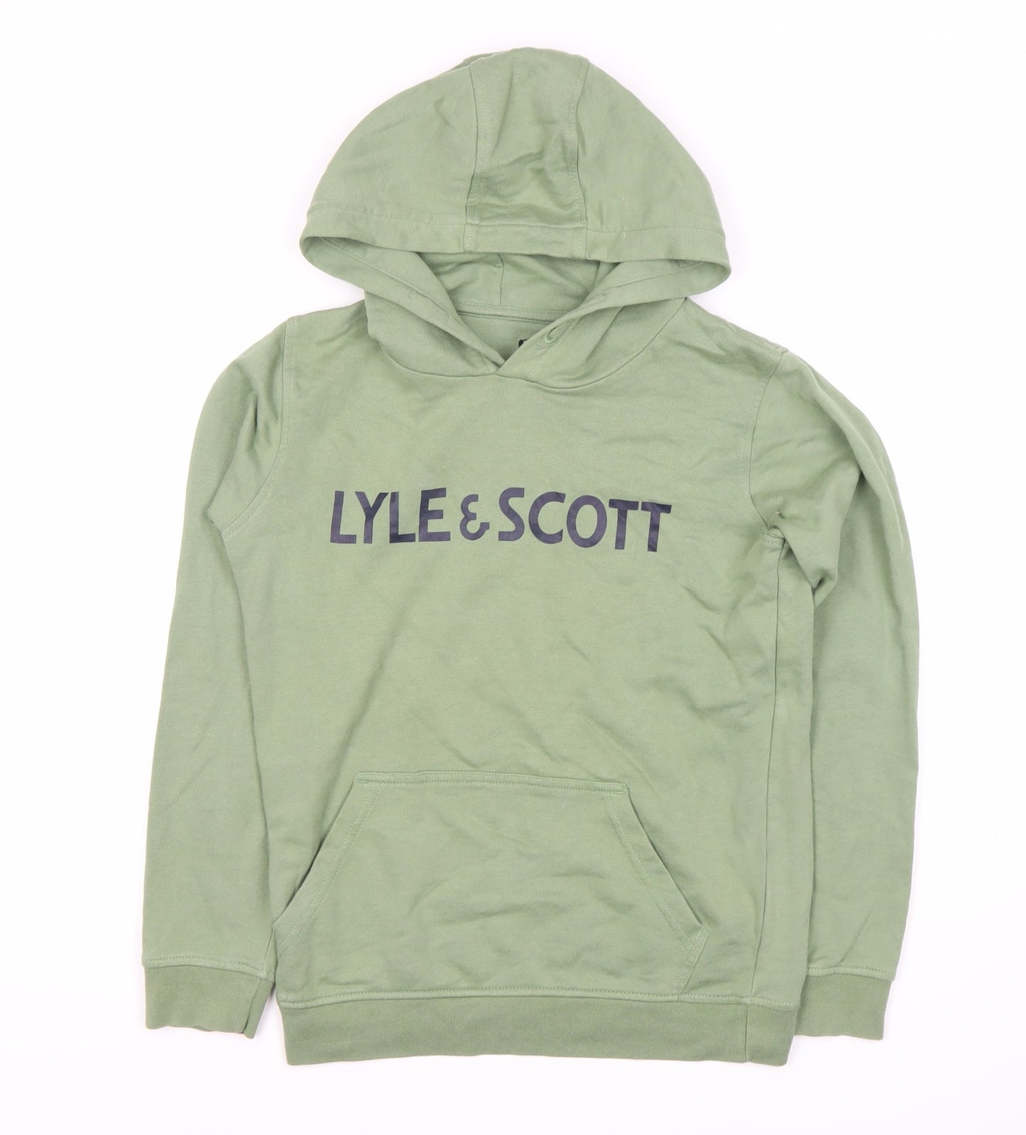 Lyle & Scott Boys Green Pullover Hoodie Size 11 Years