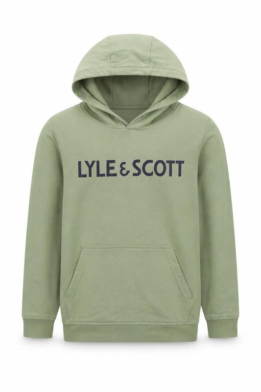 Lyle & Scott Boys Green Pullover Hoodie Size 11 Years