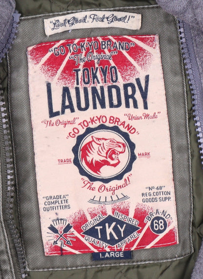 Womens UK Size L Tokyo Laundry Green Military Jacket