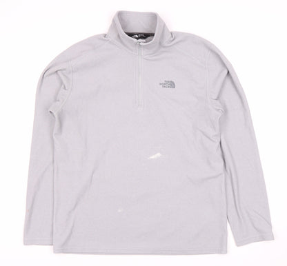 The North Face Men's Grey 1/4 Zip Fleece Sweatshirt M