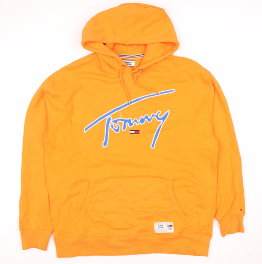 Tommy Jeans Men's Orange 2XL Pullover Hoodie
