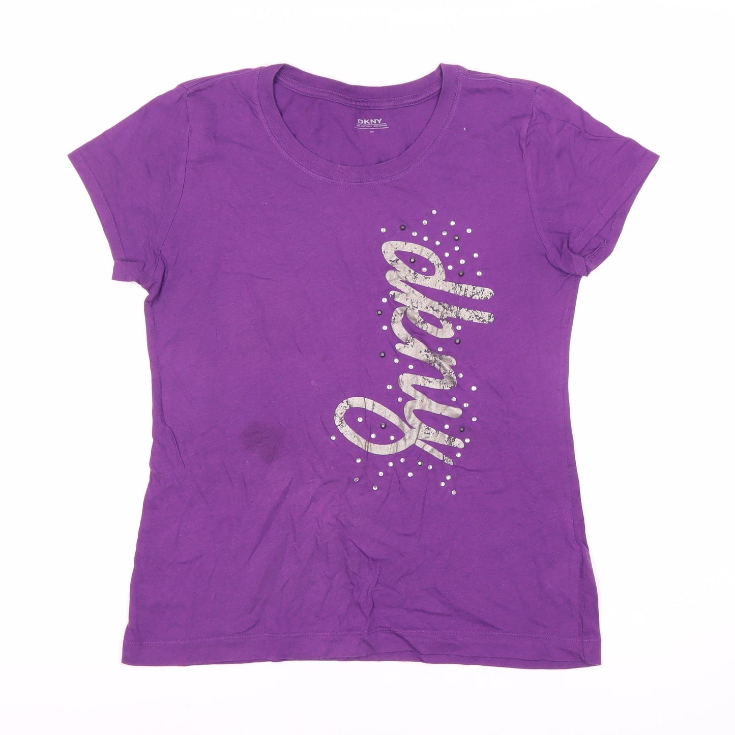 Womens UK Size M DKNY Purple Basic T-Shirt