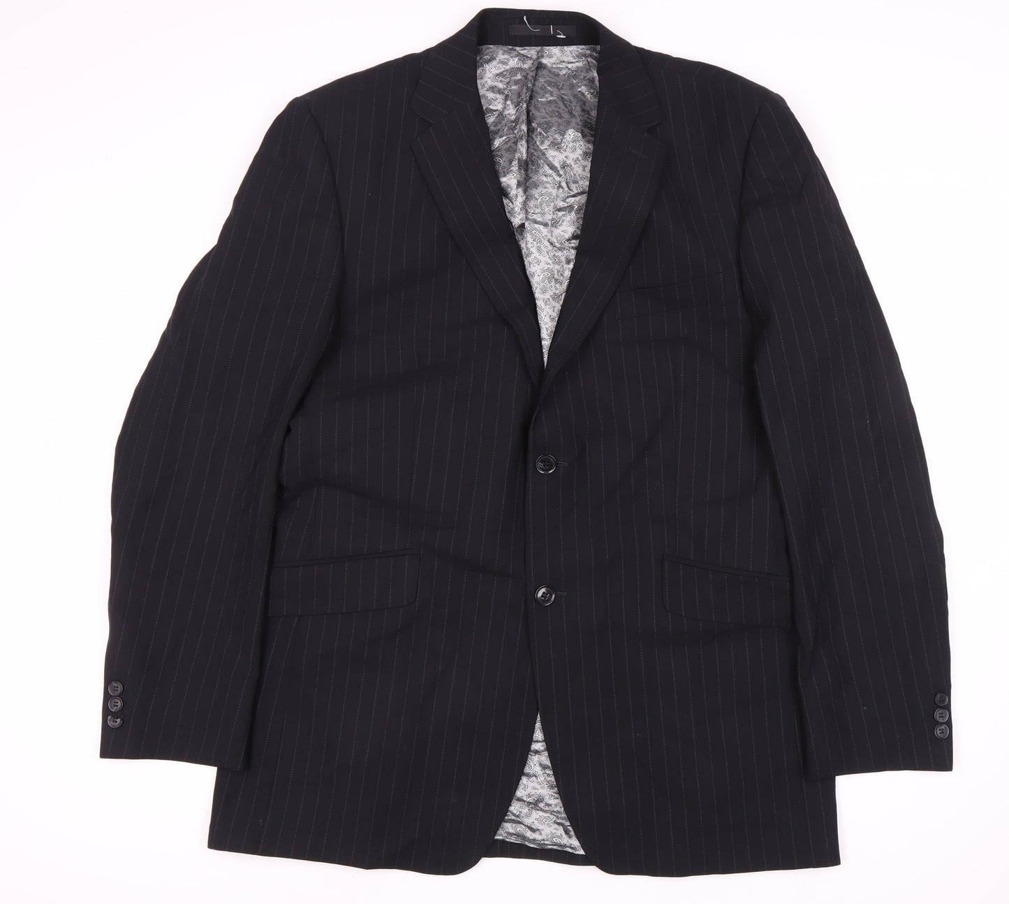 Mens UK Size 42 Jeff Banks Regular Black Suit Jacket
