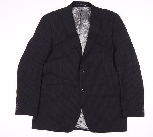 Mens UK Size 42 Jeff Banks Regular Black Suit Jacket