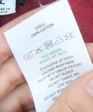 TOG24 Men's Red Striped Polo Shirt Size L