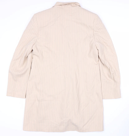 Klass Women Beige Pinstripe Suit Jacket, Size 14, Regular Fit