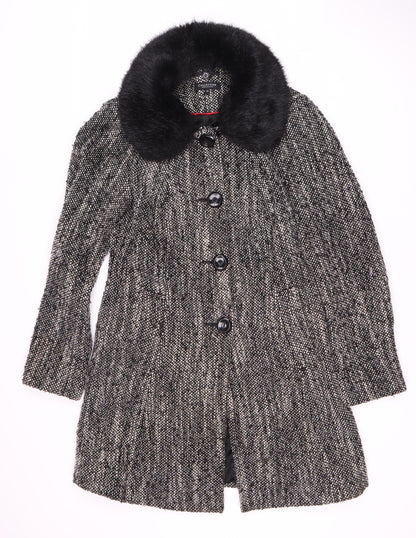 Womens UK Size 10 Debenhams Black Pea Coat