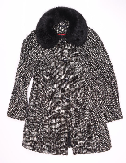 Womens UK Size 10 Debenhams Black Pea Coat