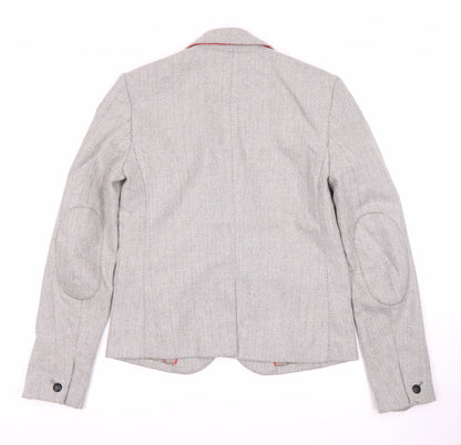 Gap Women's Grey Herringbone Blazer, UK 4, Regular Fit
