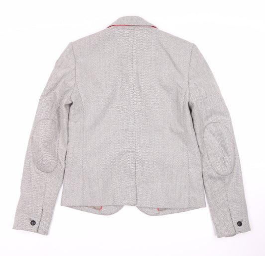 Gap Women's Grey Herringbone Blazer, UK 4, Regular Fit