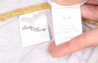 Strictly Come Dancing Girls Long Sleeve Grey Sequin Top 8-10