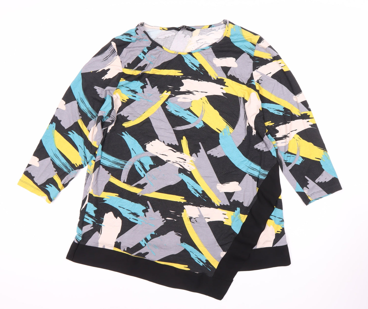 Womens UK Size 14 VIZ-A-VIZ Multicoloured Basic Blouse
