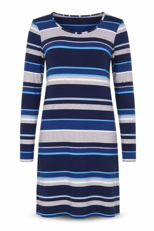 Front view of Long Tall Sally Women's Multicoloured Striped Shift Dress M