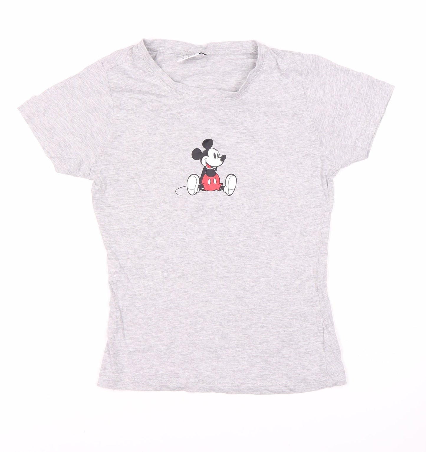 Womens UK Size XS Disney Grey Basic T-Shirt